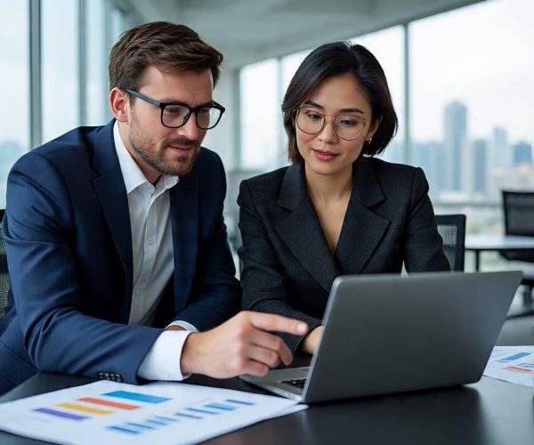 two_corporate_professional_sitting_together_working_on
